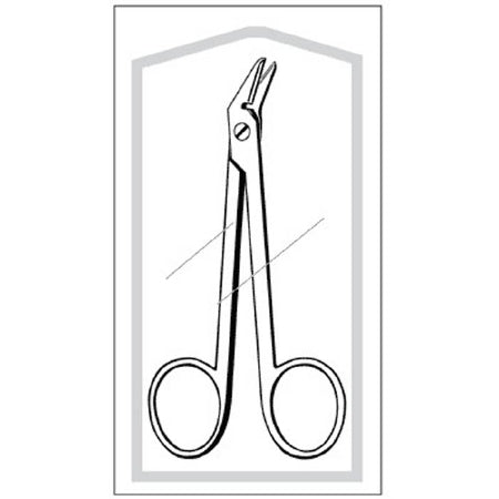 Sklar Econo Wire Cutting Scissors 4-3/4 Inch Length Floor Grade Stainless steel Sterile Finger Ring Handle Angled Blunt/Blunt - 96-2519