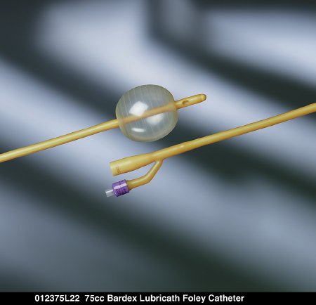 Bardex Lubricath - Foley Catheter 2-Way Standard Tip 75 cc Balloon 22 Fr. Hydrophilic Polymer Coated Latex - 01237522
