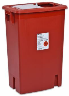 Cardinal SharpSafety Sharps Container 1-Piece 17-1/2 H X 15-1/2 W X 11 D Inch 8 Gallon Red Sliding Lid - 8997SPG2