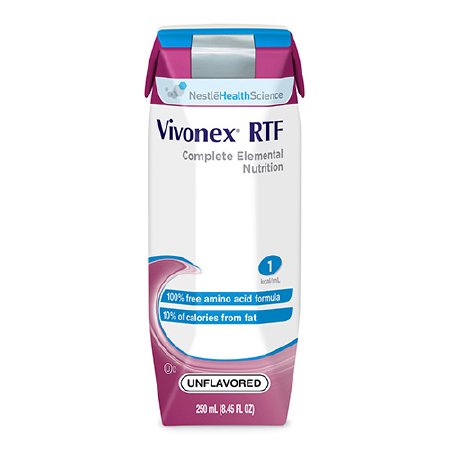 Nestle Healthcare Nutrition Vivonex RTF Tube Feeding Formula 250 mL Carton Ready to Use Unflavored Adult - 10043900362509
