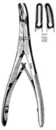 Miltex General Purpose Rongeur Ruskin Straight, Hollow Tips Spring-Loaded Plier Handle 7-1/4 Inch L - 19-850