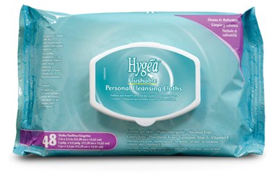 Professional Disposables Hygea Flushable Personal Wipe Soft Pack Aloe Floral Scent 48 Count - A500F48