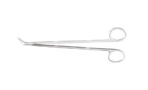 Miltex - Vascular Scissors Potts-Smith 7 Inch Length OR Grade German Stainless Steel NonSterile Finger Ring Handle 45° Angled Sharp Tip / Sharp Tip - 5-249B