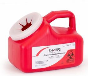 Pro-Tec - Sharps Container 1 Gallon Red Base / Translucent Lid Vertical Entry Snap On Lid - 61000-040