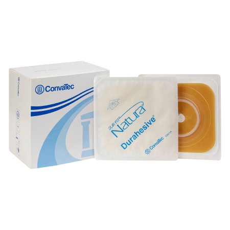 Sur-Fit Natura - Ostomy Barrier Trim to Fit, Extended Wear Durahesive Without Tape 45 mm Flange Hydrocolloid 1 to 1-1/4 Inch Opening 4 X 4 Inch - 413155