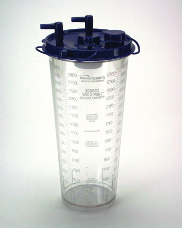 Bemis Healthcare Vac-U-Port Suction Canister 3000 mL Float Valve Shut-Off - 3002DSP 050