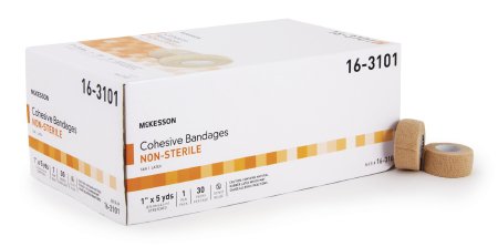 McKesson McKesson Cohesive Bandage 1 Inch X 5 Yard Standard Compression Self-adherent Closure Tan NonSterile - 16-3101