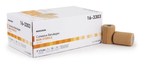 McKesson McKesson Cohesive Bandage 3 Inch X 5 Yard Standard Compression Self-adherent Closure Tan NonSterile - 16-3303