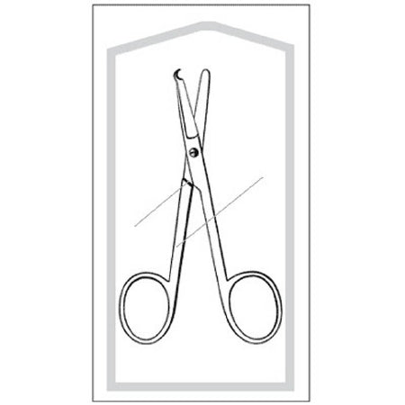 Sklar Merit Stitch Scissors Spencer 4-1/2 Inch Length Office Grade Stainless Steel (Pakistan) Sterile Finger Ring Handle Straight Blunt/Blunt - 96-2598