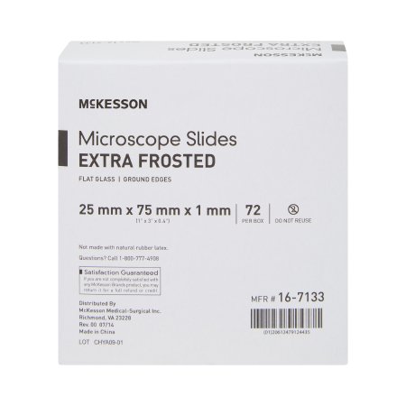 McKesson - Microscope Slide 1 X 3 Inch X 1 mm Extra-Frosted End - 16-7133