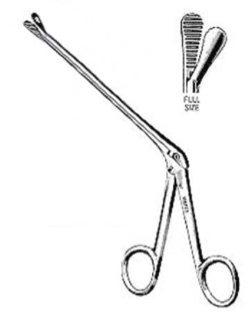 Miltex Septum Forceps Lewis 8 Inch Surgical Grade Stainless Steel NonSterile NonLocking Finger Ring Handle Straight Serrated Tip - 20-510