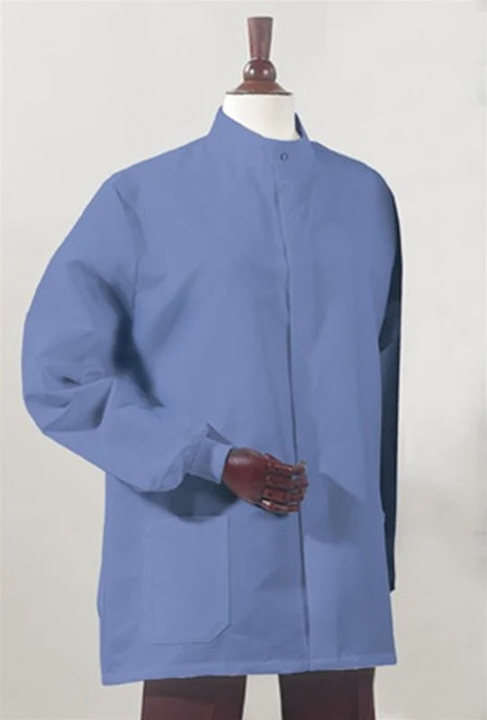 Fashion Seal Uniforms - Lab Jacket Ceil Blue X-Small Hip Length Reusable - 464-XS
