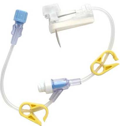 Gripper Plus - Huber Infusion Set 20 Gauge 1-1/4 Inch 8 Inch Tubing Split Septum Y-Site Port - 21-2867-24