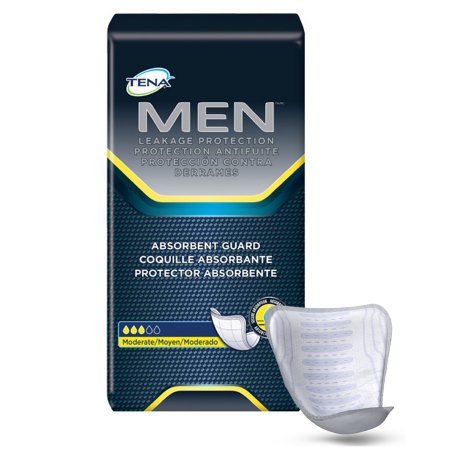 TENA Men Moderate Guard - Bladder Control Pad Moderate Absorbency Dry-Fast Core One Size Fits Most Adult Male Disposable - 50600