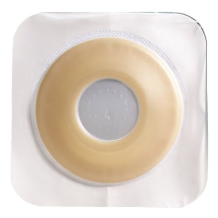 Sur-Fit Natura - Ostomy Barrier Precut, Extended Wear Durahesive White Tape 57 mm Flange System Hydrocolloid 1-5/8 Inch Opening 5 X 5 Inch - 413186