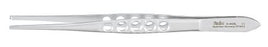 Integra Lifesciences - Tissue Forceps 5-1/2 Inch Length Surgical Grade Stainless Steel NonSterile NonLocking Thumb Handle Straight Serrated Tips with 1 X 2 Teeth - 6-44XL