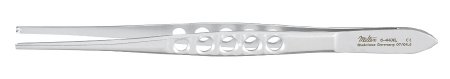 Integra Lifesciences - Tissue Forceps 5-1/2 Inch Length Surgical Grade Stainless Steel NonSterile NonLocking Thumb Handle Straight Serrated Tips with 1 X 2 Teeth - 6-44XL