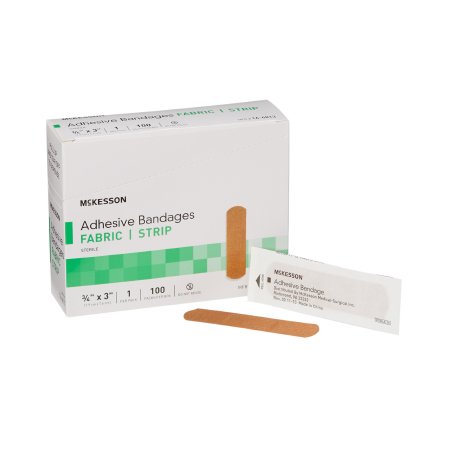 McKesson - Adhesive Strip 3/4 X 3 Inch Fabric Rectangle Tan Sterile - 16-4813