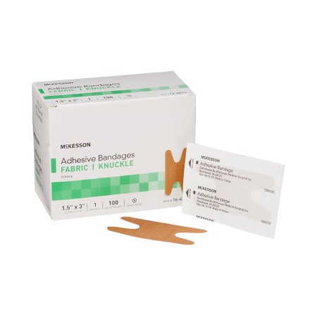 McKesson - Adhesive Strip 1-1/2 X 3 Inch Fabric Knuckle Tan Sterile - 16-4814