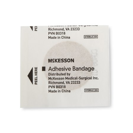 McKesson - Adhesive Spot Bandage 1 Inch Plastic Round Tan Sterile - 16-4822