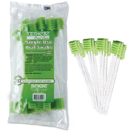 Sage Products Toothette Plus Oral Swabstick Foam Tip Untreated - 6070