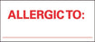 Barkley - Pre-Printed Label Allergy Alert White Allergic To: Red Alert Label 1 X 2-1/4 Inch - N-14