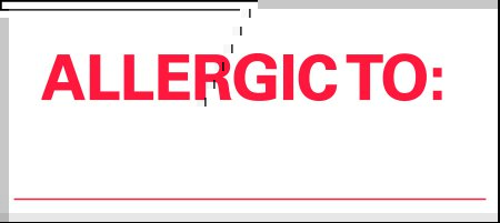 Barkley - Pre-Printed Label Allergy Alert White Allergic To: Red Alert Label 1 X 2-1/4 Inch - N-14