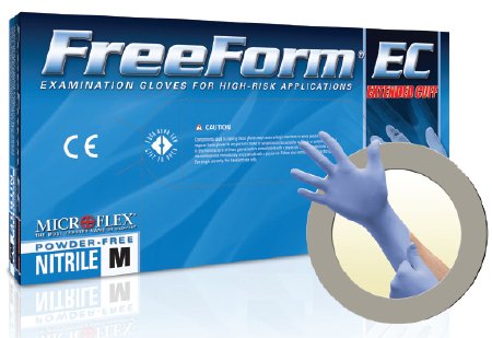 FreeForm EC - Exam Glove Small NonSterile Nitrile Extended Cuff Length Textured Fingertips Blue Not Chemo Approved - FFE-775-S