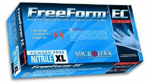Microflex Medical FreeForm EC Exam Glove 2X-Large NonSterile Nitrile Standard Cuff Length Textured Fingertips Blue Not Chemo Approved - FFE-775-XXL