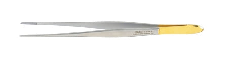 Miltex Dressing Forceps Cushing 7 Inch Surgical Grade Stainless Steel / Tungsten Carbide NonSterile NonLocking Thumb Handle Straight Serrated Tip - 6-166TC