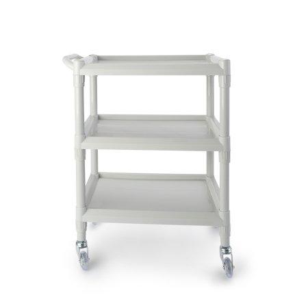 McKesson - Utility Cart Plastic 17.5 X 25.25 X 35 Inch Light Gray Shelves Outside: 25-1/4 X 17-1/2 Inch, Shelves Inside Flat Space: 15.88 X 15.67 Inch - 81-63530