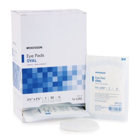 McKesson McKesson Eye Pad Cotton Filler / Spun Blown Polypropylene NonWoven Outer Layer 2-1/8 X 2-5/8 Inch Sterile - 16-4282