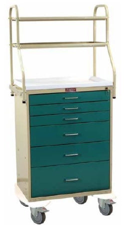 Harloff Treatment Cart Steel 22 X 32 X 41-1/2 Inch 6 Drawers Specify Color When Ordering - 6650-