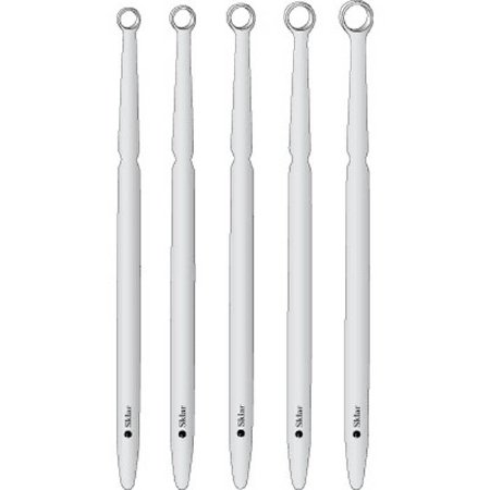 Sklar Sklar Dermal Curette Set 5-1/2 Inch Length Single-ended Round Handle Assorted Tip Sizes Straight Blunt Round Loop Tip - 96-1199