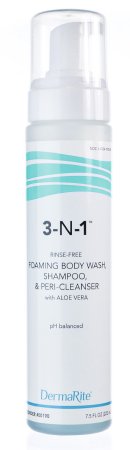 DermaRite Industries DermaRite 3-N-1 Cleansing Foam Body Wash Foaming 7.5 oz. Pump Bottle Scented - 190