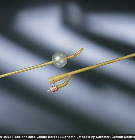 Bard Bardex Lubricath Foley Catheter 2-Way Carson Model 30 cc Balloon 22 Fr. Hydrophilic Polymer Coated Latex - 0100L22
