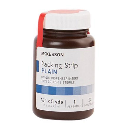 McKesson - Wound Packing Strip Plain Cotton Non-impregnated Small 1/4 Inch X 5 Yard 1 Count Sterile - 61-59120