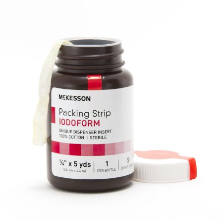 McKesson McKesson Wound Packing Strip Cotton Iodoform 1/4 Inch X 5 Yard Sterile - 61-59145