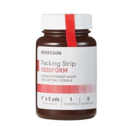 McKesson - Wound Packing Strip Antiseptic Cotton Iodoform Large 1 Inch X 5 Yard 1 Count Sterile - 61-59345