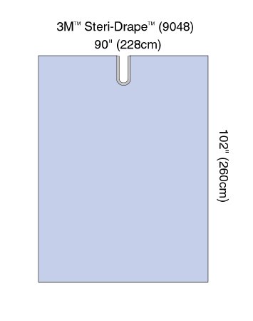 3M Steri-Drape - Surgical Drape Split Drape 90 W X 102 L Inch Sterile - 9048