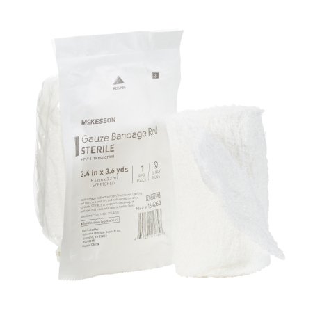 McKesson - Fluff Bandage Roll Cotton 6-Ply 3-2/5 Inch X 3-3/5 Yard Roll Shape Sterile - 16-4263