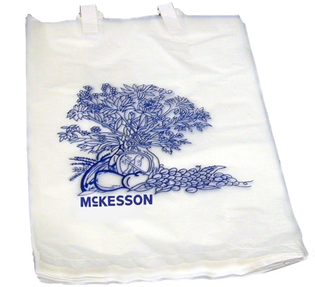 McKesson McKesson Bedside Bag 7 X 11.5 Inch White / Blue Floral Print Polyethylene - 16-9203