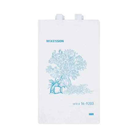 McKesson - Bedside Bag 7 X 11.5 Inch White / Blue Floral Print Polyethylene - 16-9203