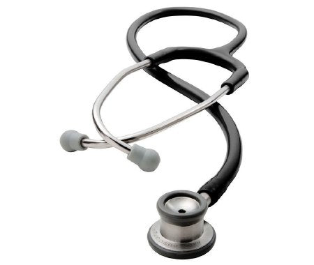 Adscope - Classic Stethoscope Black 1-Tube 22 Inch Tube Double-Sided Chestpiece - 605BK
