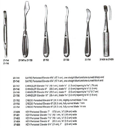 Miltex - Bone Elevator Chandler 7-1/2 Inch Length OR Grade German Stainless Steel NonSterile - 27-747