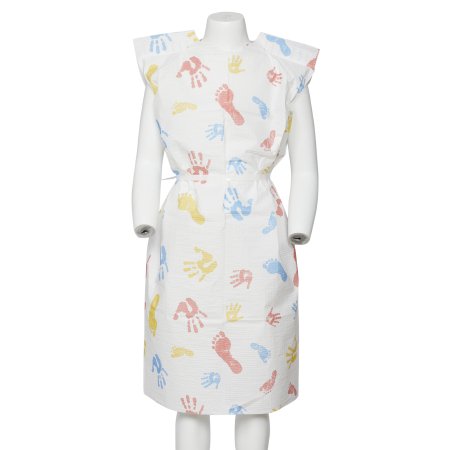 Graham Medical Products - Patient Exam Gown Child Size Kid Design (Hand and Foot Print) Disposable - 37235