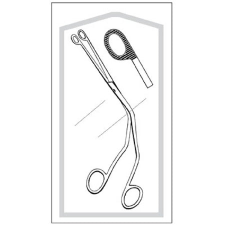 Econo - Catheter Forceps Magill 9-3/4 Inch Length Floor Grade Pakistan Stainless Steel Sterile NonLocking Finger Ring Handle Straight Ring, Serrated Tip - 96-2685