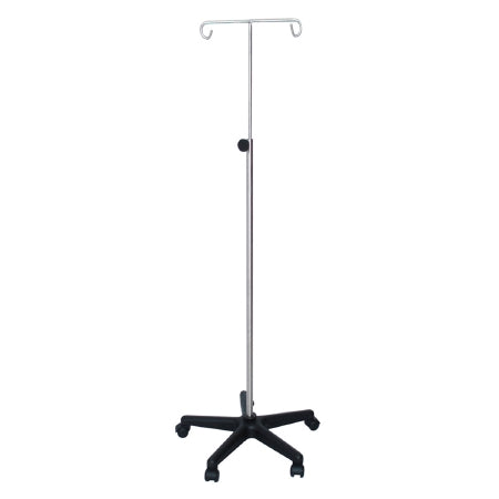 UMF Medical IV Stand Floor Stand 2-Hook 5 Caster, 2 Inch Swivel - SS8343
