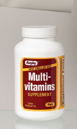 Major Pharmaceuticals Rugby Multivitamin Supplement Vitamin A / Cholcalciferol 5000 IU - 400 IU Strength Tablet 1000 per Bottle - 536404610