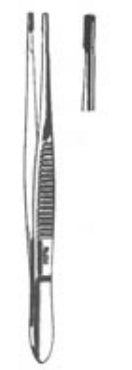 Miltex Miltex Tissue Forceps Brown 8 Inch OR Grade Stainless Steel (German) NonSterile NonLocking Thumb Handle Straight 8 X 8 Teeth, Serrated Tip - 6-140